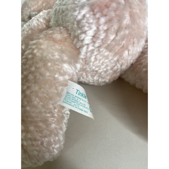 Vintage Russ Baby Tinkle Pink Teddy Bear Plush Stuffed Toy with Bow Chenille - Picture 3 of 5